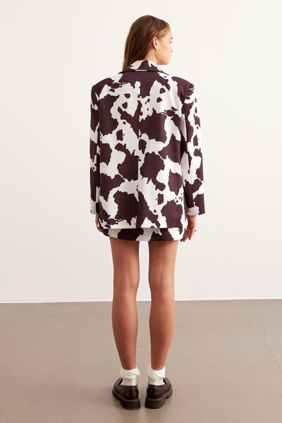 LEVURE Benek Desenli Vatkalı Ceket DESENLİ