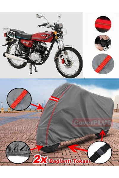CoverPlus Abush CGA 125i القماش المشمع غطاء دراجة نارية غطاء خيمة أحمر مخيط ر...