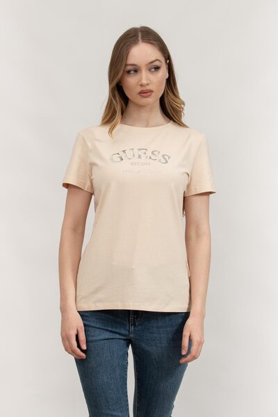 Guess MARGOT SS T-SHIRT Kadın Krem T-shirt V5RI16J1314-A13W