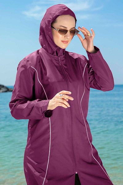 EBRUTESETTÜR Stripe Detailed Hijab Swimsuit