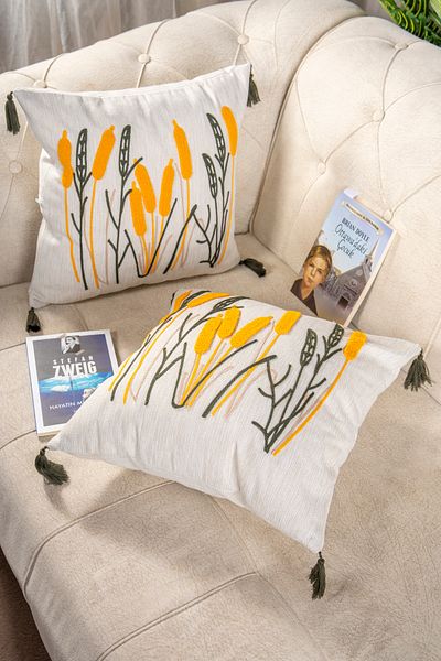 Bade Design 2-Piece Punch Embroidered Throw Pillow Cover Pillow Cover Highly Preferred