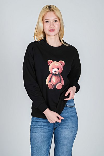 SCREENSHOT Women's Cute Teddy Bear Printed Sweatshirt / Comfortable and Stylish Design / with Different Color Options