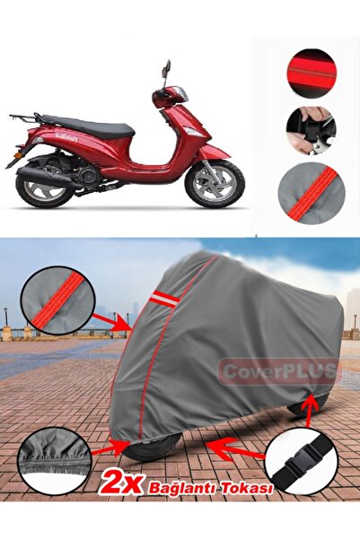 CoverPlus Kanuni Wiki 125i القماش المشمع غطاء دراجة نارية غطاء خيمة أحمر مخيط...