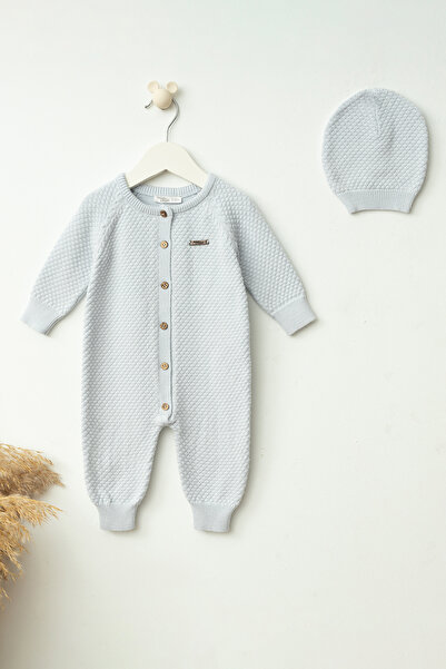 Babymio بذلة قطنية محبوكة على شكل قرص العسل