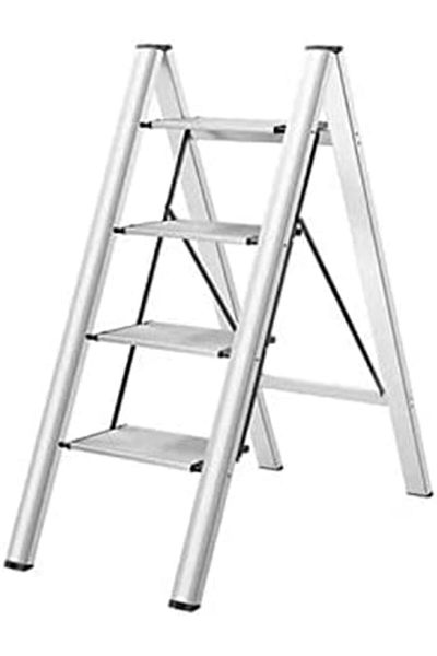 POWER INDUSTRIAL Power Industerial Home Ladder Aluminum Folding Step Rack Stool Wide Anti-slip Pedals Lightweight