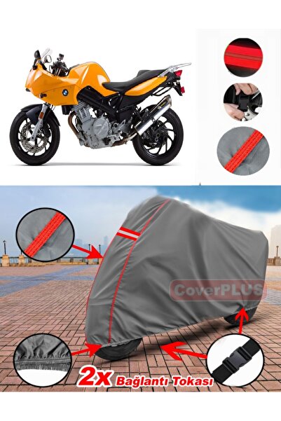 CoverPlus Bmw F 800S القماش المشمع غطاء دراجة نارية خيمة حمراء مخيط رمادي