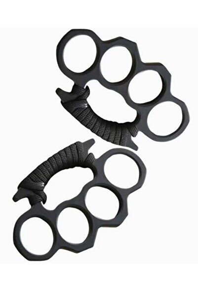 Yelajoy 2PCS Four Finger Protective Gear Toy,with Strap Rope,Multifunctional Camping First Aid Tool,Black