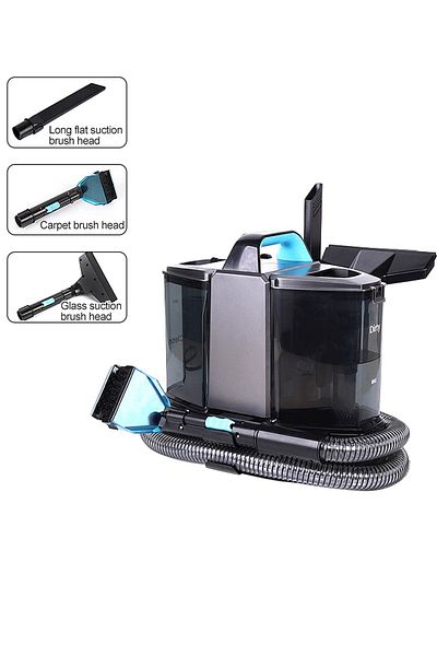ET-LIFE Carpet Cleaner, Wired Dry & Wet Cleaner with 3 Brushes, for Carpet/Curtain/Car Seat/Sofa,500W, Black