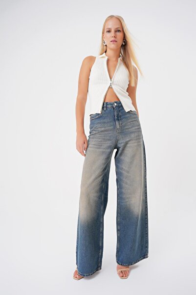BPF High Waist Loose Cut Blue Vintage Loose Jeans