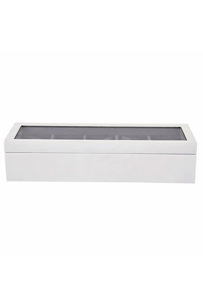 PUFO Elegant wooden box for storing and organizing 5 watches, Pufo Gentle model with velvet interior