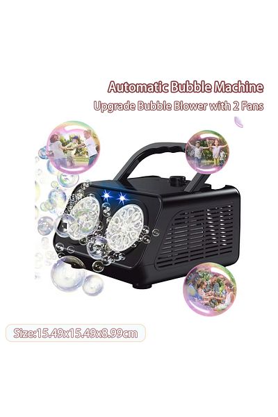 Choice black Automatic Bubble Machine Upgrade Bubble Blower with 2 Fans, 20000+ Bubbles Per Minute Bubbles