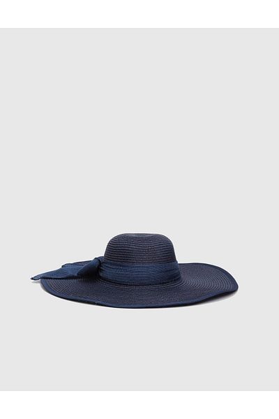 İLVİ Heguri Straw Navy Blue Women's Hat