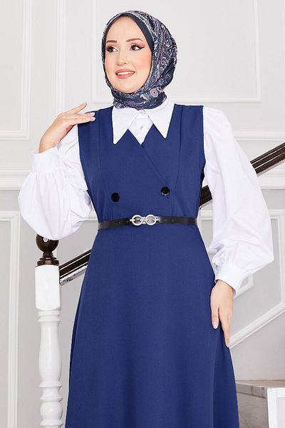 EBRUTESETTÜR Button Detailed Belted Hijab Gilet