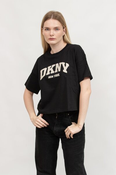 Dkny Kadın Bisiklet Yaka T-Shirt Siyah