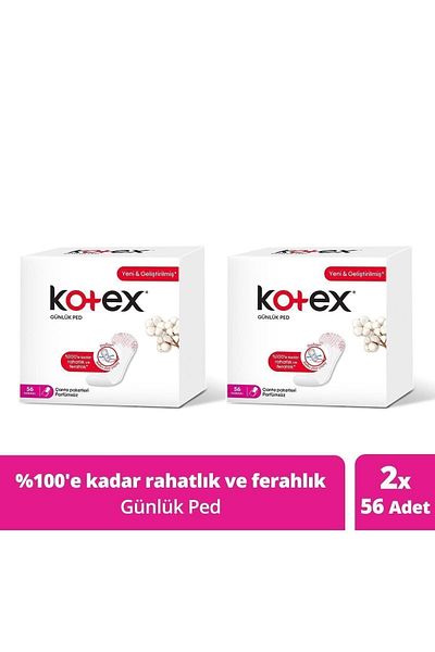 Kotex Slim Daily Pet Perfume-Free Bag Normal 2 Pack of 56