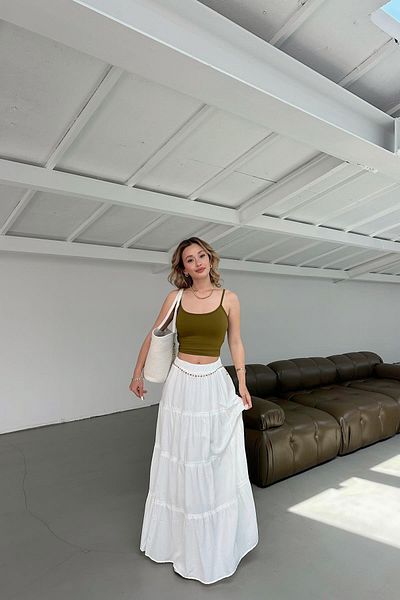 IŞILDA FASHION Women's Clothing Elastic Scallop Skirt