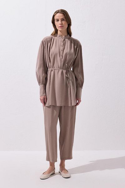 KADRİYE BAŞTÜRK Tina Shirt Pants Suit Mink