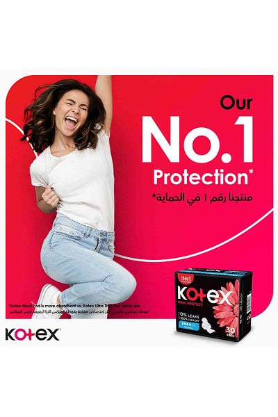 Kotex Maxi Pads Normal with Wings – 30pcs | Soft, Secure Pads for Light to Medium Flow Everyday Use