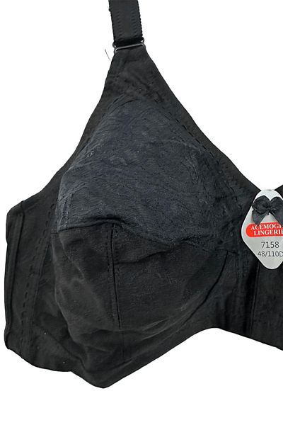 Nana & Mayka Moda Sutien negru pentru femei de mărime mare Minimizer Gatherer – 110D-130D - Acemoğlu - 7158