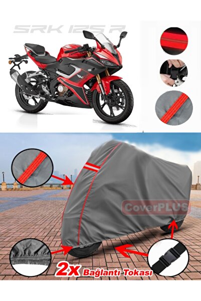 CoverPlus Rks Rk125-R Tarpaulin Motor Tarpaulin Motorcycle Cover Tent Red Sti...