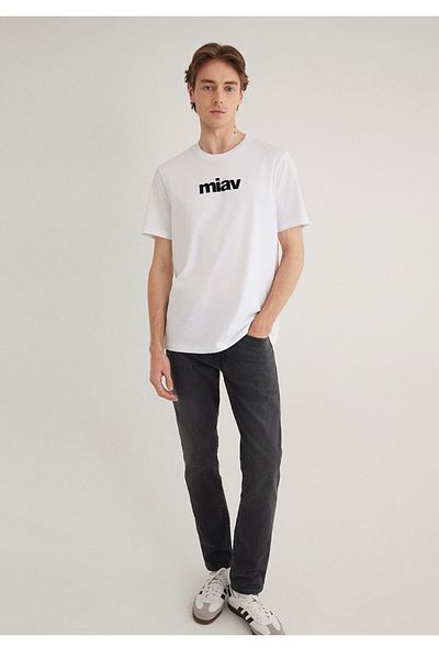 Mavi Miau Printed Regular Fit 100% Cotton T-Shirt