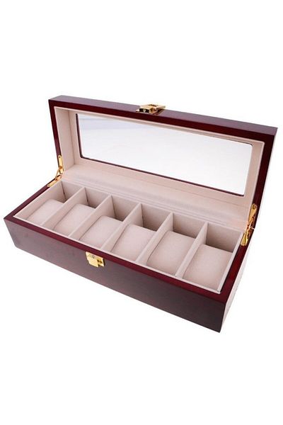 PUFO Wooden box for storing and organizing 6 watches, Premium model