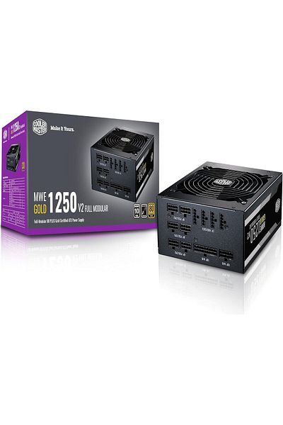 Cooler Master مزود الطاقة MWE Gold 1250 V2 ذو الوحدات الكاملة، 1250 واط، حاصل على شهادة 80+ Gold