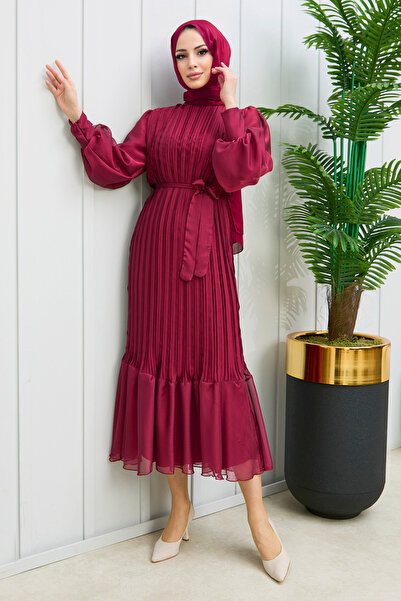 TOFİSA Dress Burgundy - 21980
