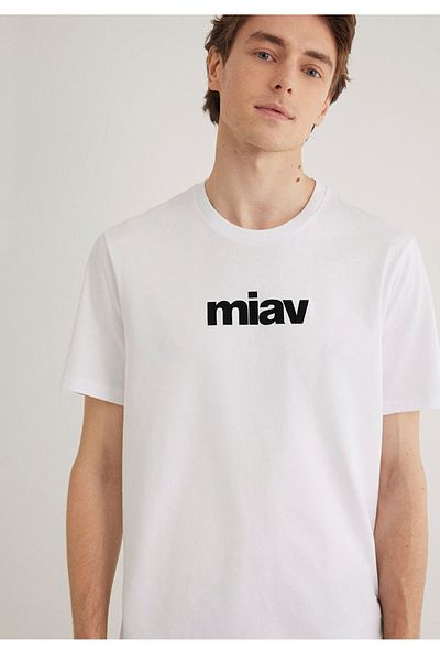 Mavi Miau Printed Regular Fit 100% Cotton T-Shirt