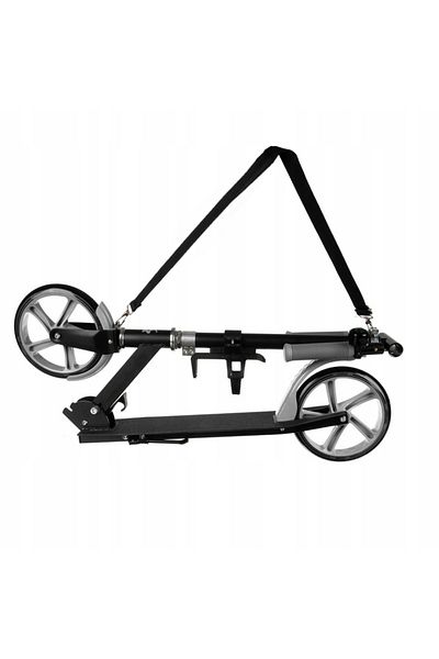 zola Folding scooter for children, aluminum, adjustable handlebar, 20 cm wheels, brake, bell, black/gray