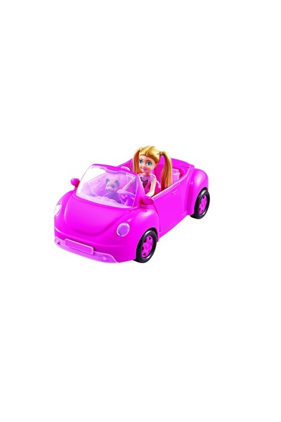 RS Toys Masinuta decapotabila roz pentru fetite, RS Toys cu papusa si animal ...