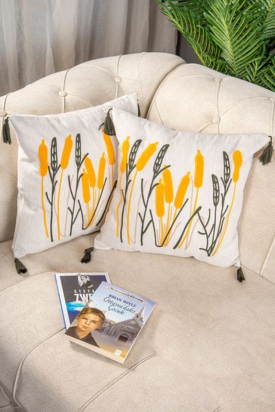 Bade Design 2-Piece Punch Embroidered Throw Pillow Cover Pillow Cover Highly Preferred
