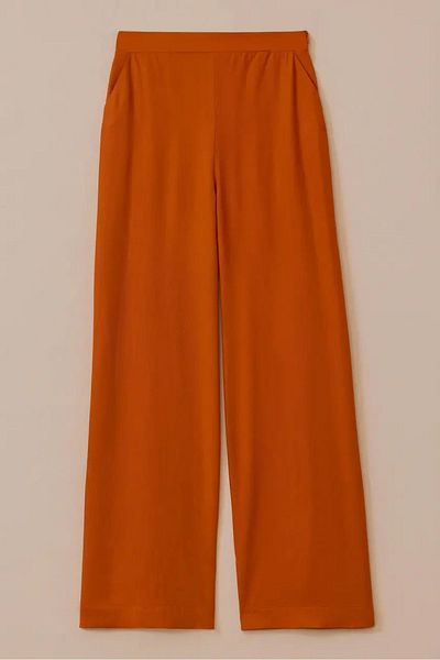SEÇİL Orange Women's Pocket Pants Wide Leg