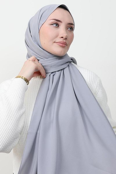 GİYZAMİLA Medina Silk Shawl Gray