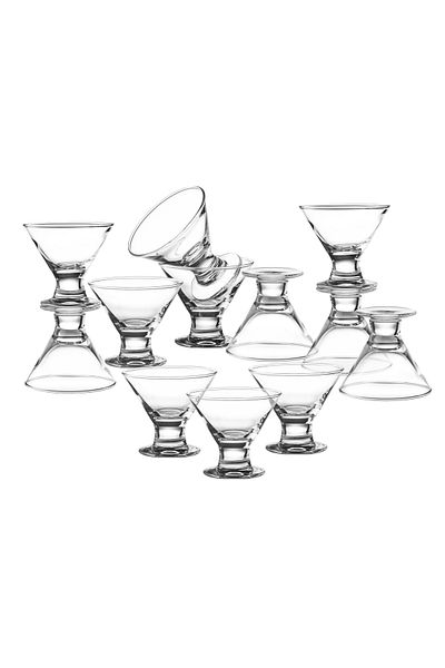 Dania Set of clear glass dessert cups with a heel, 60 ml capacity