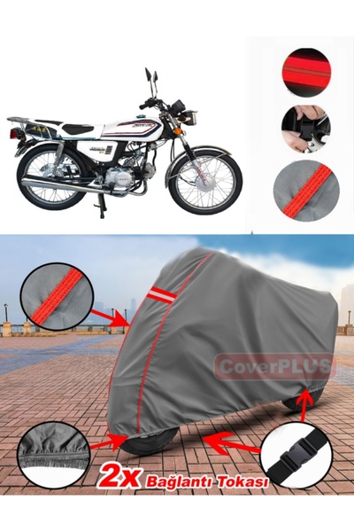 CoverPlus Arora AR 50-30 القماش المشمع غطاء دراجة نارية خيمة حمراء مخيطة بالل...