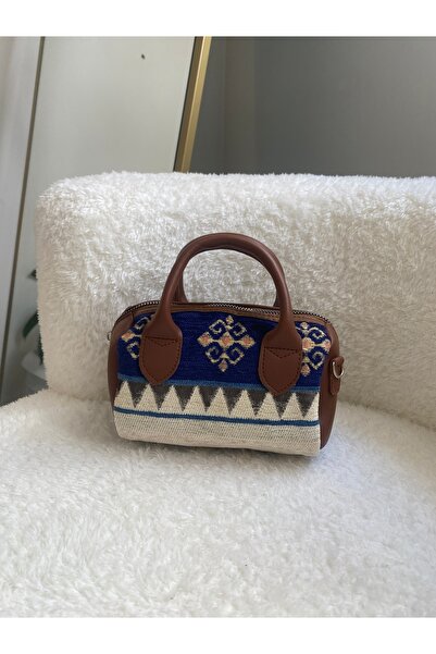 Damla Cılız Kadın Etnik Kilim Desen Küçük Boy Çanta
