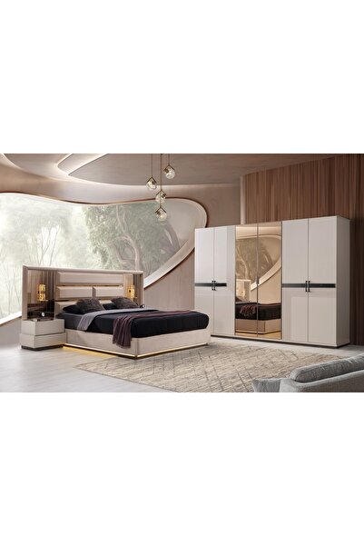 AYDINEV EMİR MDF LEDLİ BAZALI YATAK ODASI