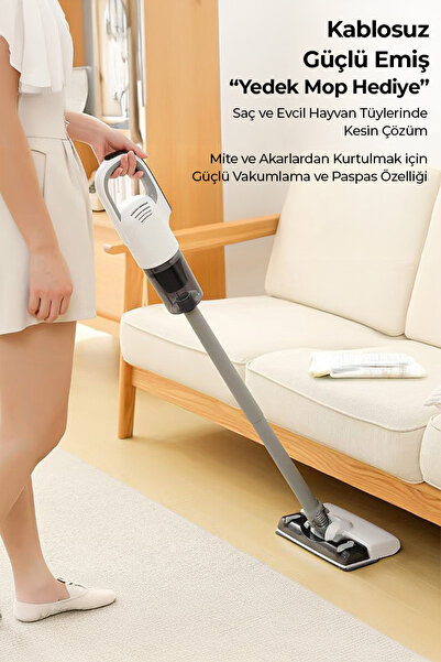 ROBO Islak Kuru Şarjlı Dikey Süpürge Yedek Mop