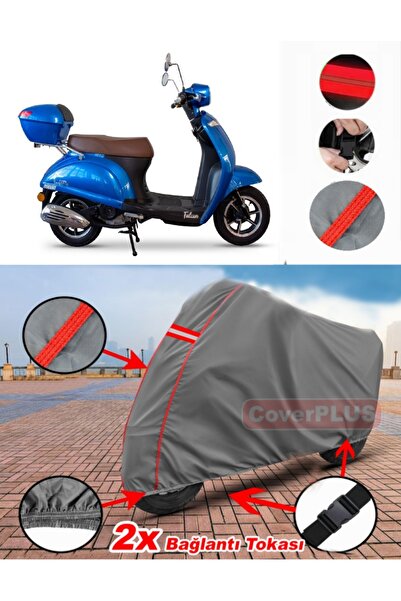 CoverPlus خيمة فالكون سوفت 50 من القماش المشمع للدراجة النارية باللون الأحمر ...