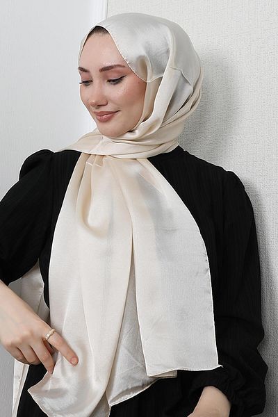 GİYZAMİLA Pearl Satin Shawl Stone