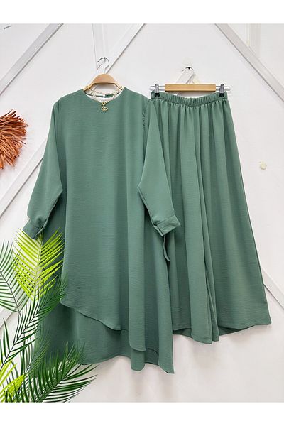 YEDİLALE Asymmetric Cut Casual Summer Double Set [1 Number 38-40 Size, 2(40-42), 3(42-44), 4 (44-46)]