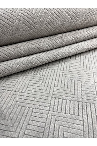 Merinos Rölyef Aden Gri Kaymaz Taban Kesme Halı Yolluk