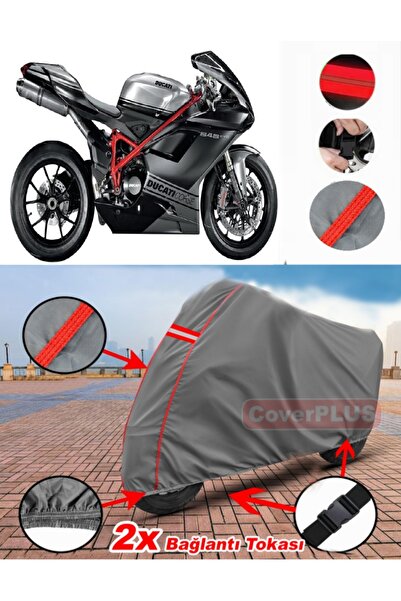 CoverPlus Ducati 848 Evo Tarpaulin Motor Tarpaulin غطاء دراجة نارية خيمة رماد...