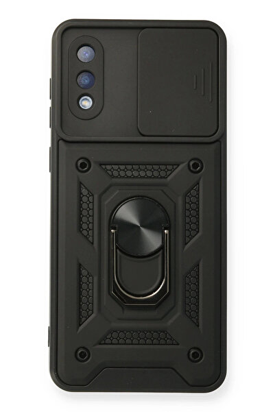 NewFace حافظة سامسونج جالاكسي A02 من السيليكون مع حلقة عدسة بارس - أسود 14920...