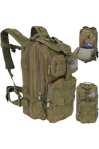 CRACOS Military Tactical Backpack, ®, Dimensions 44x28x16cm, 26l, Green, Ideal For Hiking