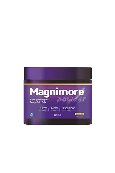 Magnimore Powder Magnesium Caramel Flavored 60 Serving Citrate Malate Bisglycinate