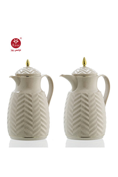 Rose RS-2020-طقم ترمس شاي وقهوة مكون من 2 ترمس روز سعة 1 لتر