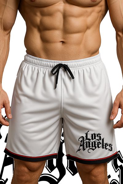 TOP GLORY Αθλητικό σορτς μπάσκετ με στάμπα Los Angeles με τσέπες