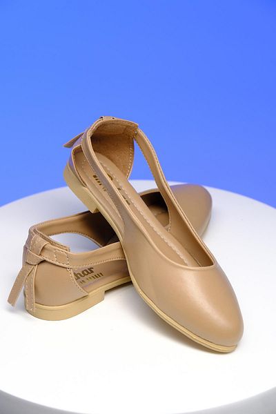 Oksit Bekkin Women's Ballerinas with Open Side and Bow Detail on the Back